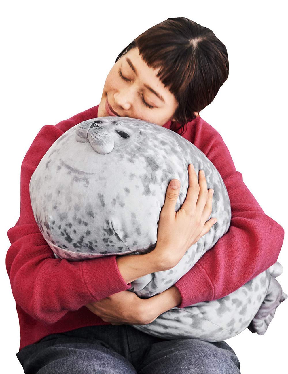 Chubby Blob Seal Pillow 24 In Grey