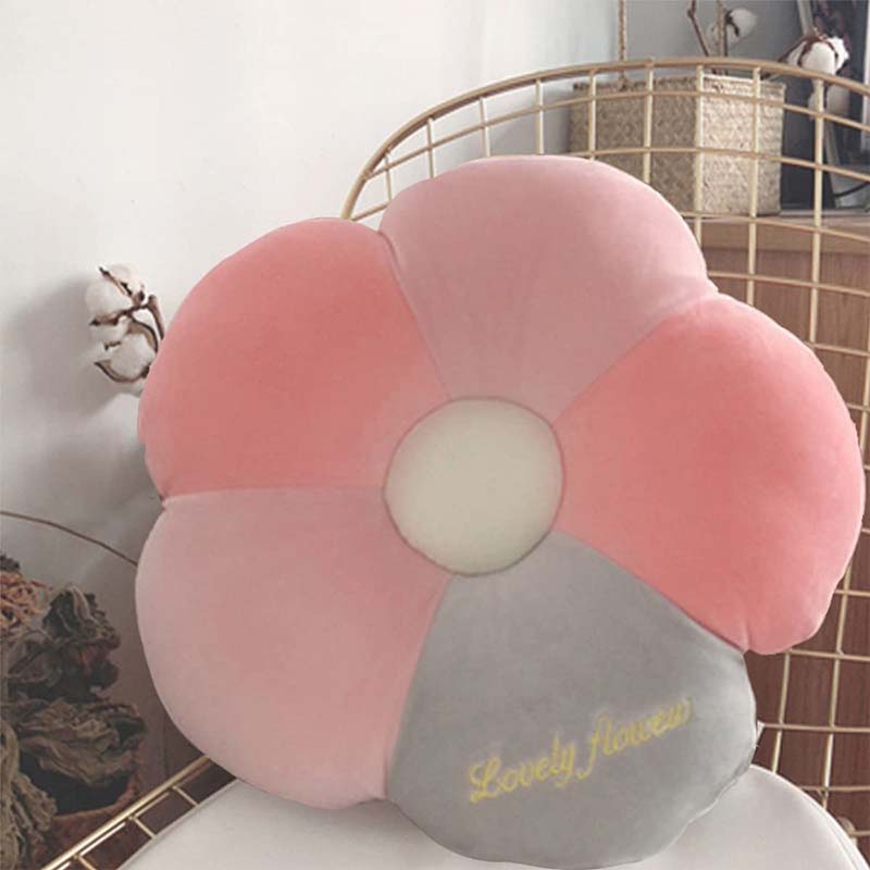 Colorful Flower Shaped Pillow pink