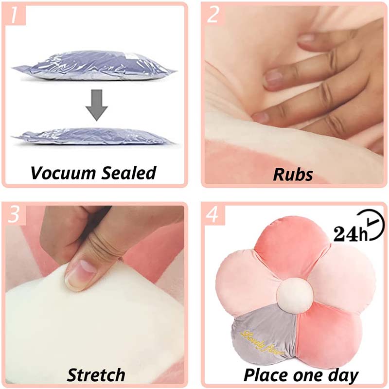 Colorful Flower Shaped Pillow pink