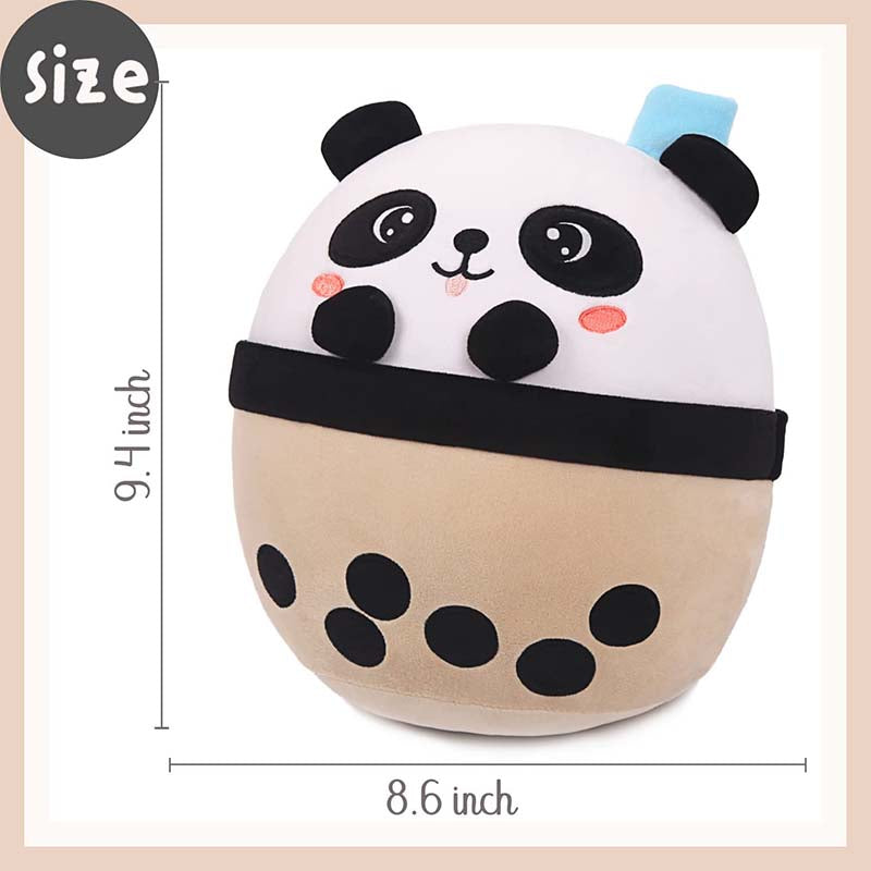 9.4 inch Stuffed Boba with Panda Plushie Bubble Tea Pillow