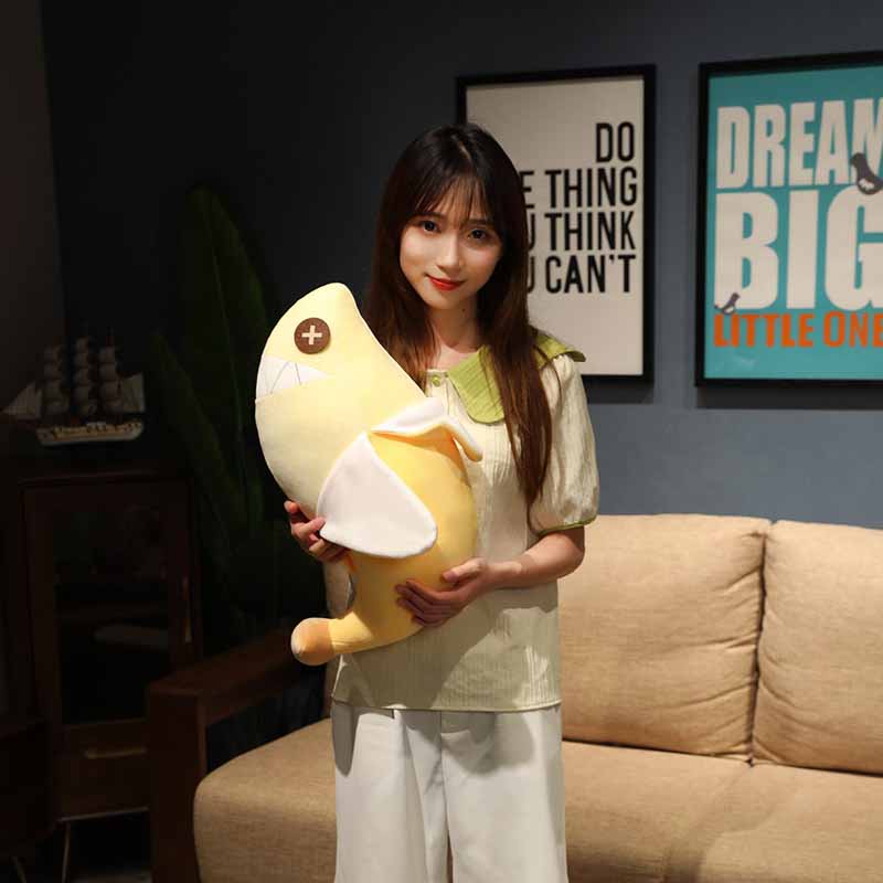 Kawaii Banana Shark Plush Pillow