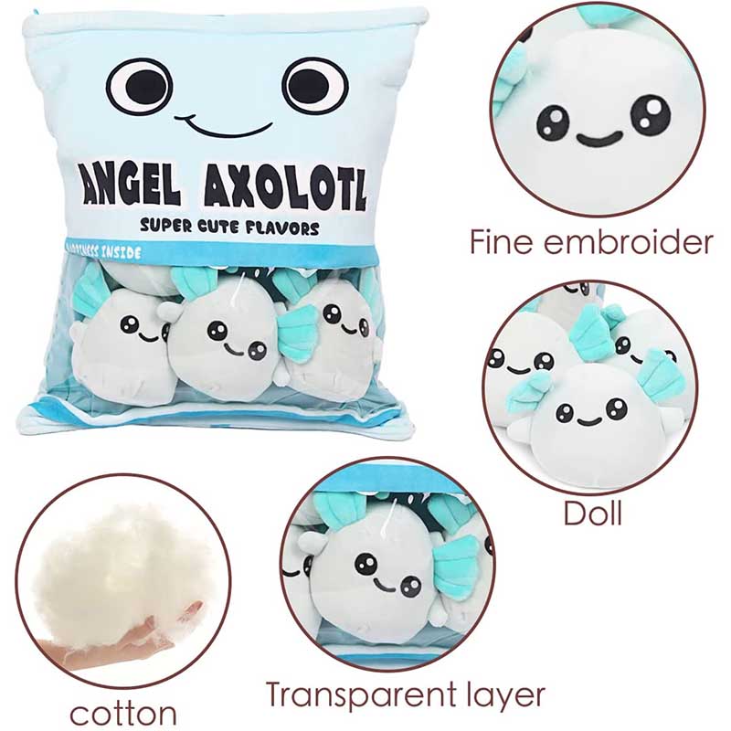 18 inch Removable Stuffed Animals Doll Toy Bag of Pillow Axolotl