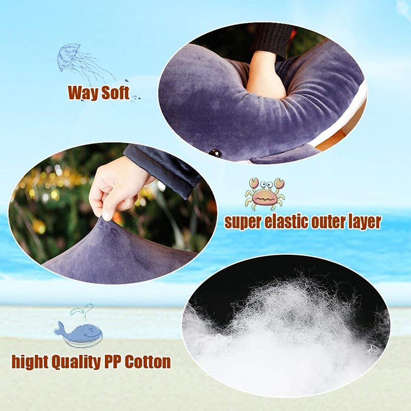 24 inch Large Blue Whale Pillow