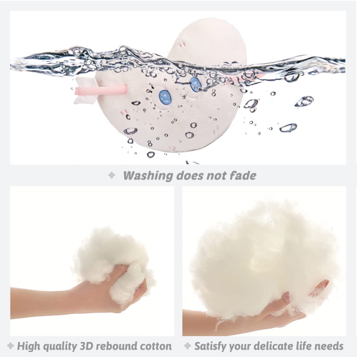 Heart Stuffed Plush Pillow White