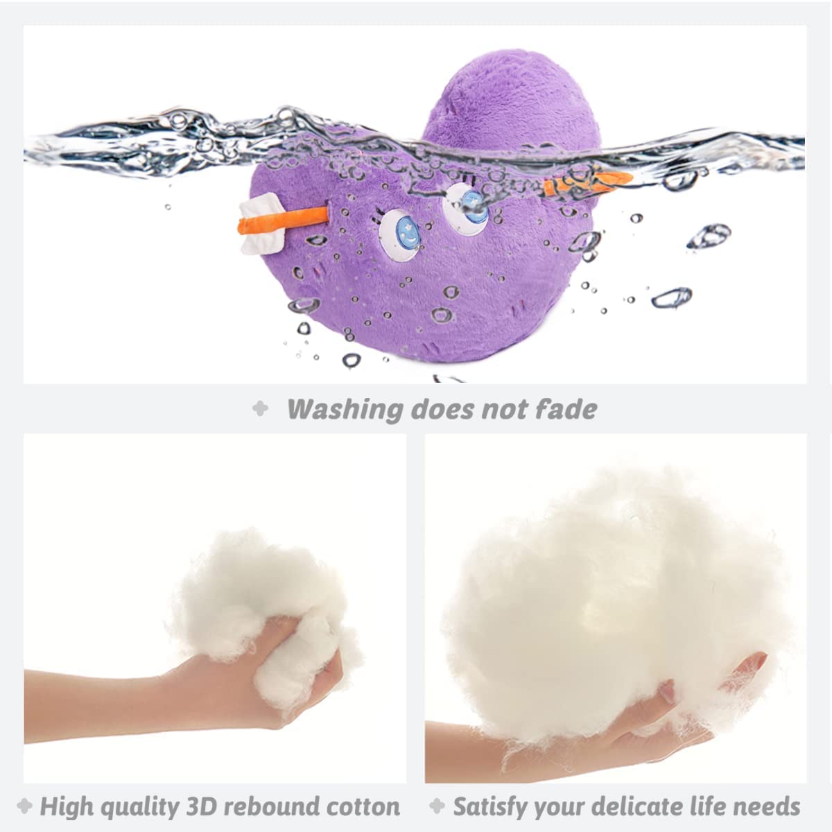 Heart Stuffed Plush Pillow Purple