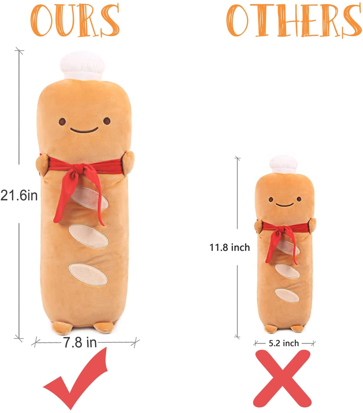 21.6" Funny Baguette Pillow
