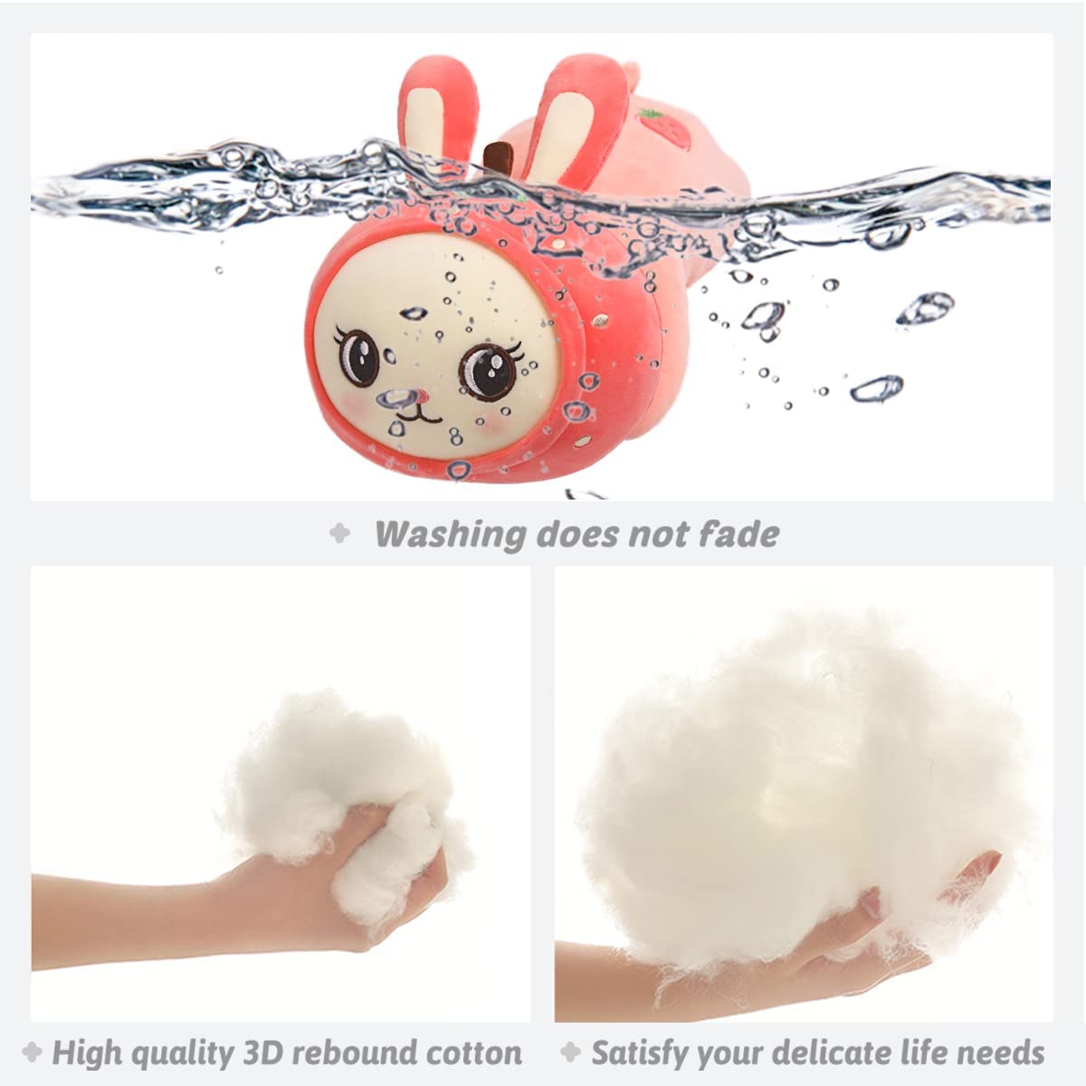 Cute Bunny Plush Stuffed Animal Pillow Pink