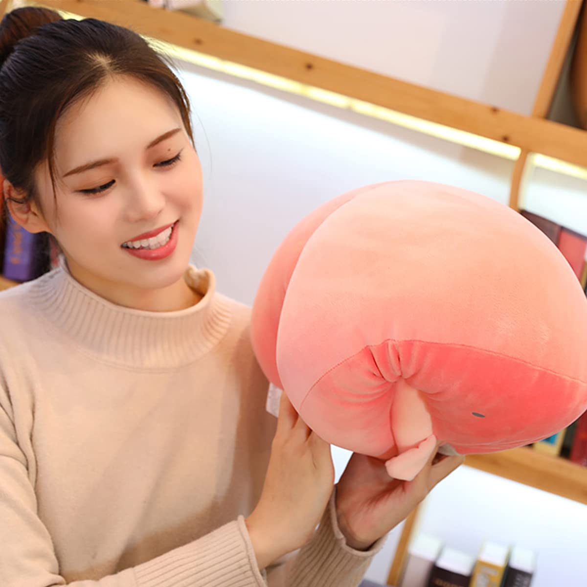 Penguin Strawberry Plush Pillow 18 inch