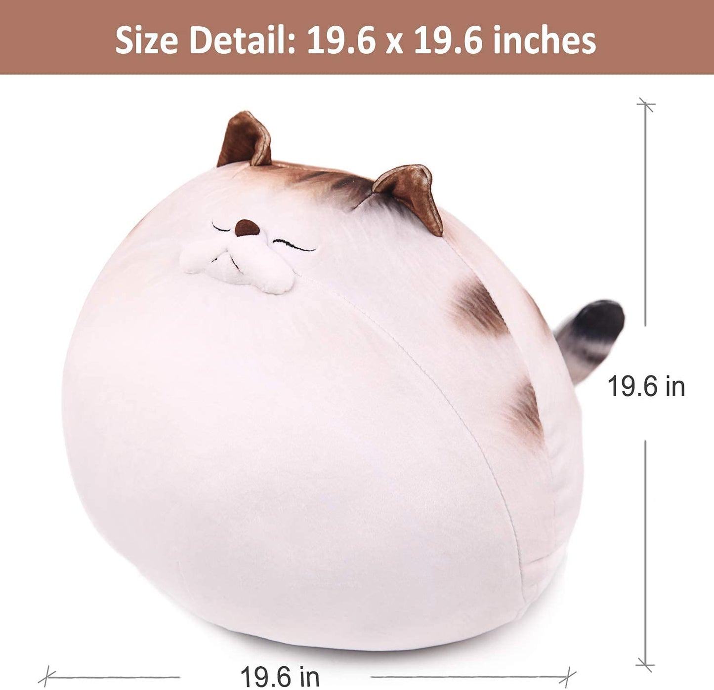 Cute Chubby Cat Plush Brown