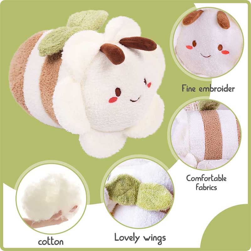 Cute Bee Plush Toy White
