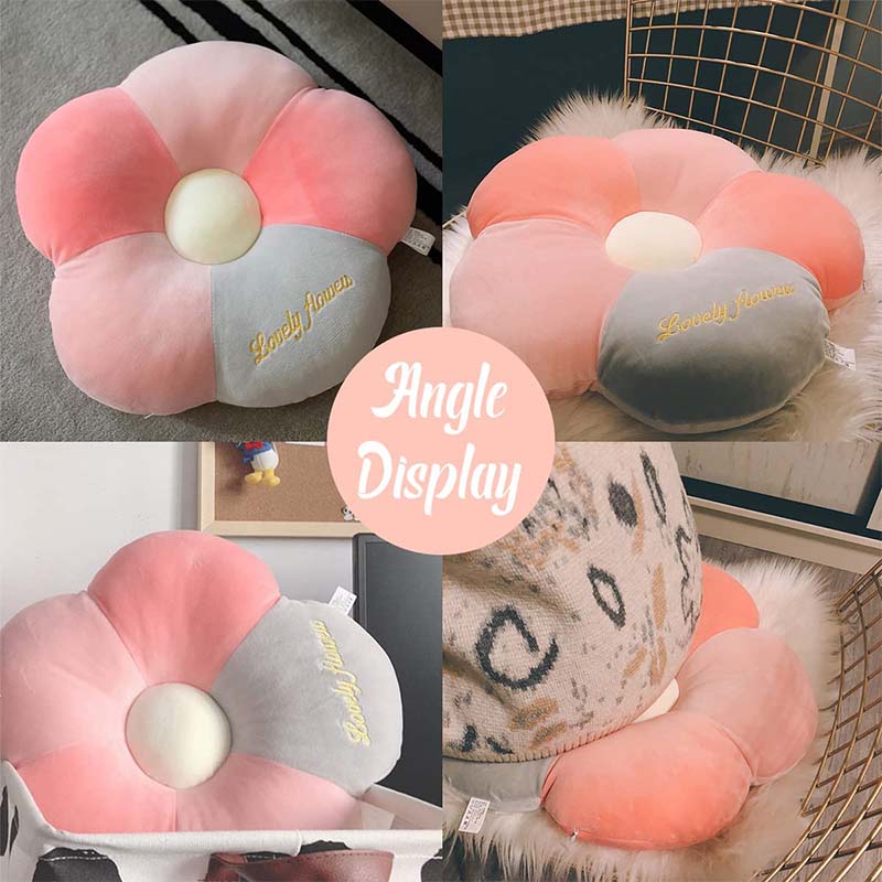 Colorful Flower Shaped Pillow pink