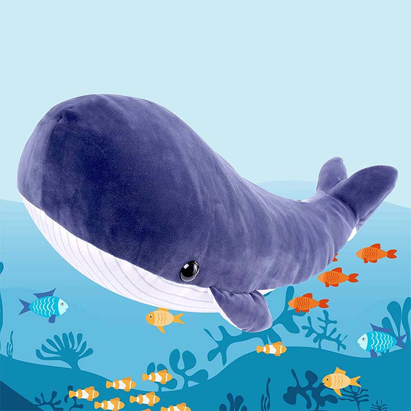 24 inch Large Blue Whale Pillow