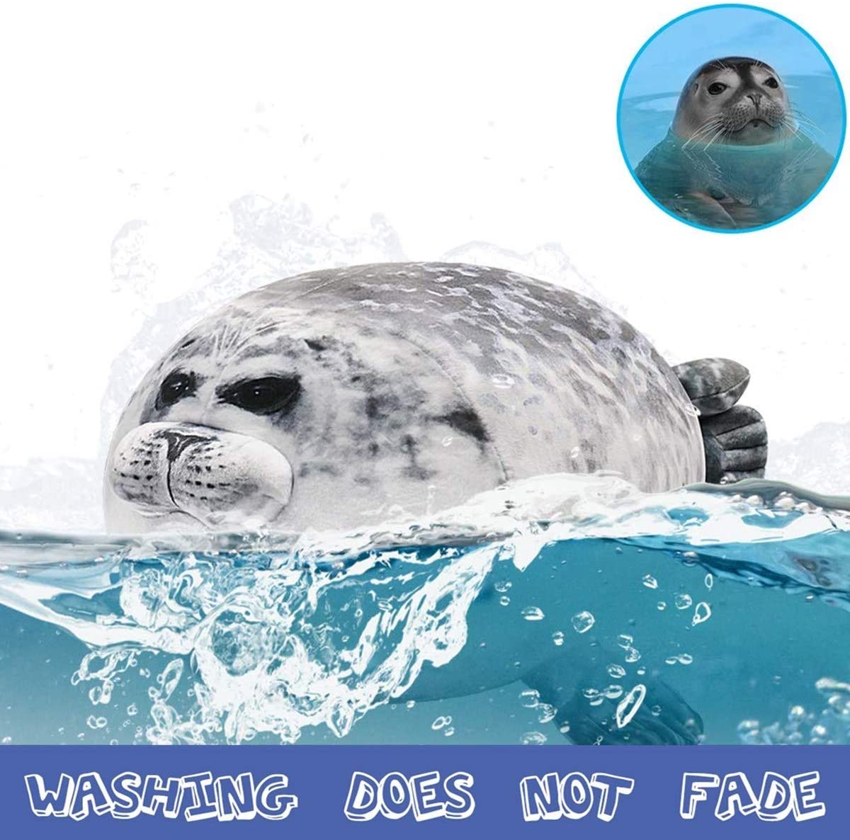 Chubby Blob Seal Pillow 24 In Grey