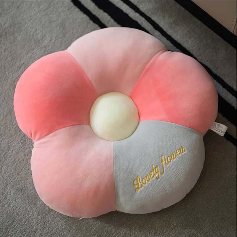 Colorful Flower Shaped Pillow pink