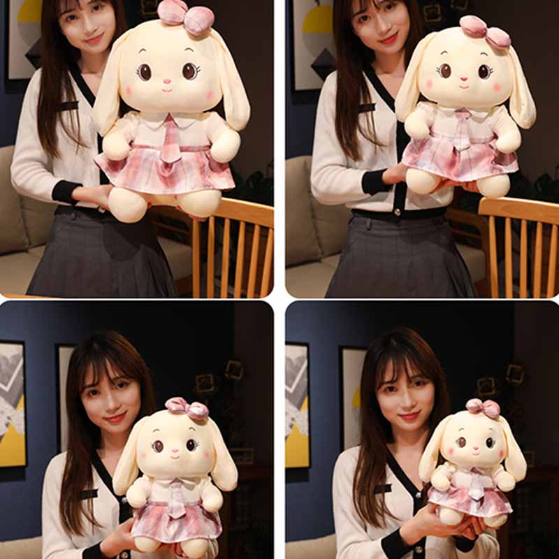 Kawaii Bunny Wearing Uniform Stuffed Animal