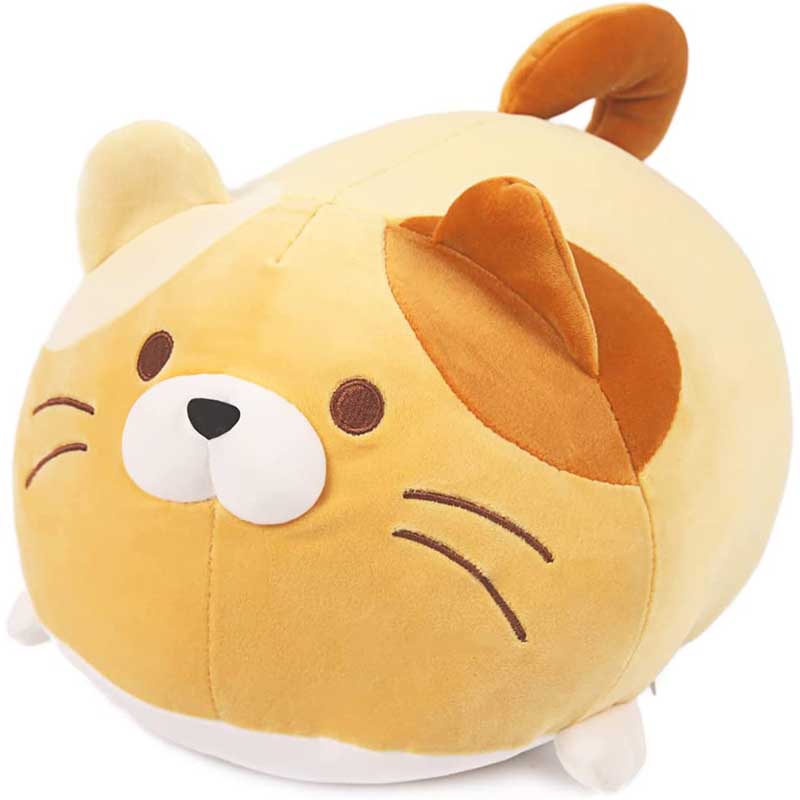 Kawaii Cat Soft Chubby Buddy Throw Hugging Pillow 16 inch Yellow