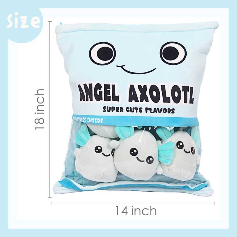 18 inch Removable Stuffed Animals Doll Toy Bag of Pillow Axolotl