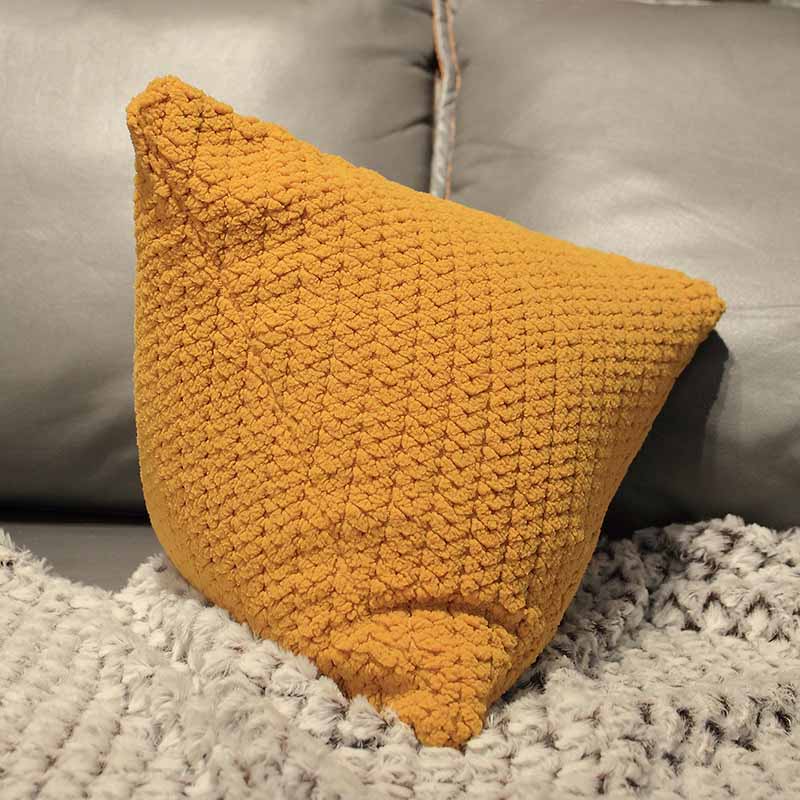 Triangle Pillow for Sofa 16 inch yellow