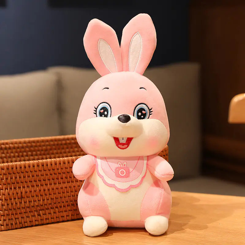 Rainbow Bunny Stuffed Animal Pink