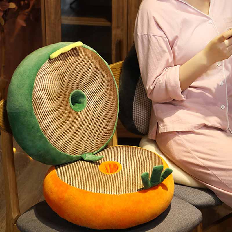 Kawaii Animal Round Cushion with Summer Sleeping Mat 15 inch