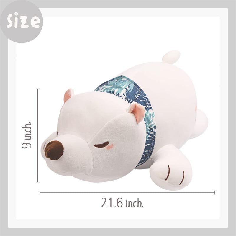 22 inch White Polar Bear Plush Pillow