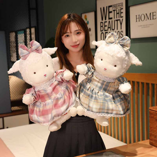 Kawaii Sheep Doll with Dress Stuffed Animal