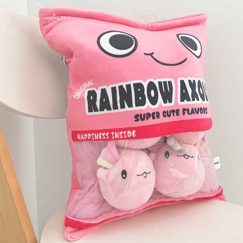 18 inch Removable Stuffed Animals Doll Toy Bag of Pillow Axolotl Pink