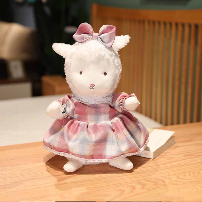 Kawaii Sheep Doll with Dress Stuffed Animal