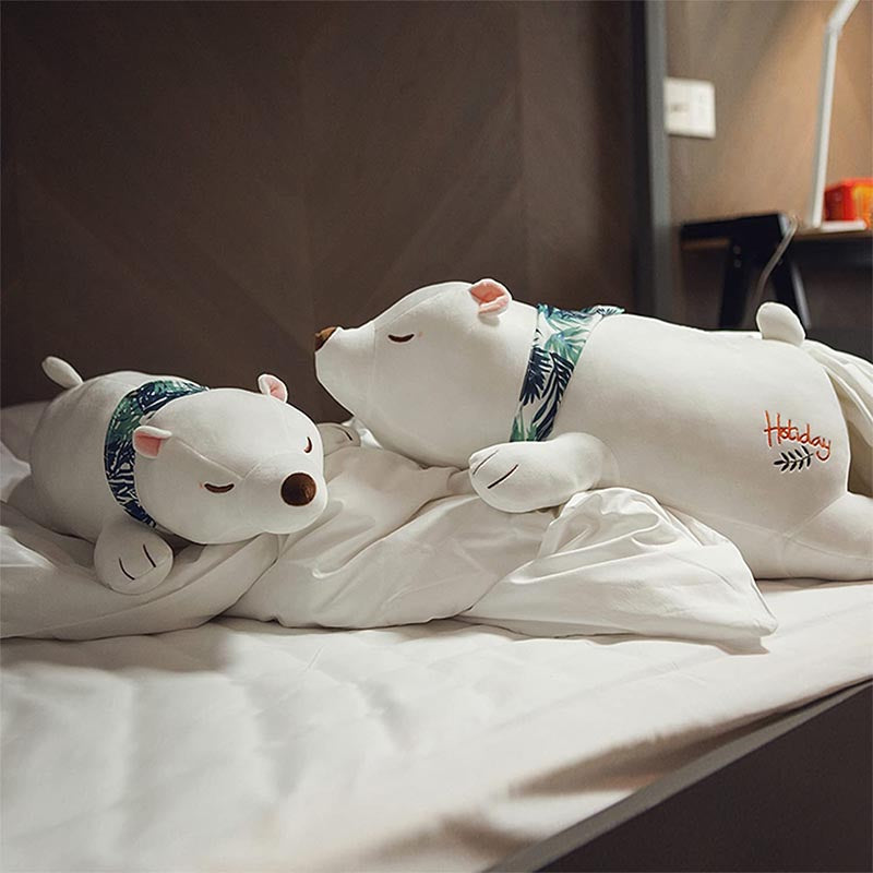 22 inch White Polar Bear Plush Pillow