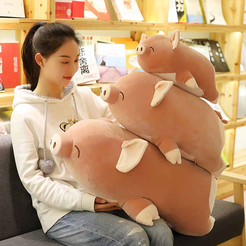 Cute Sleeping Pig with Smiling Plush