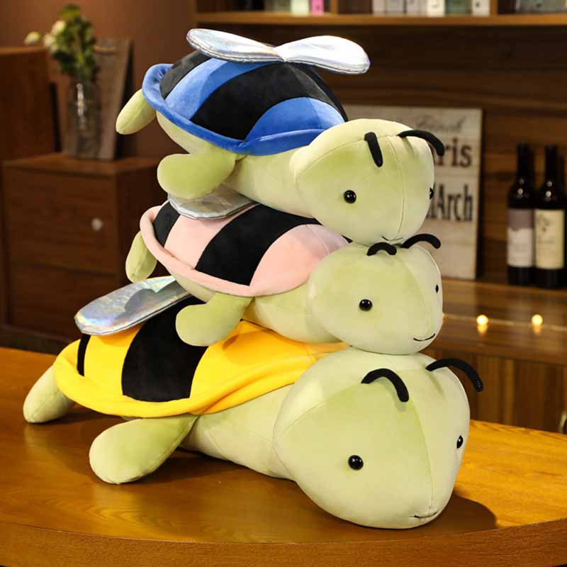 Funny Turtle Bee hugging Pillow