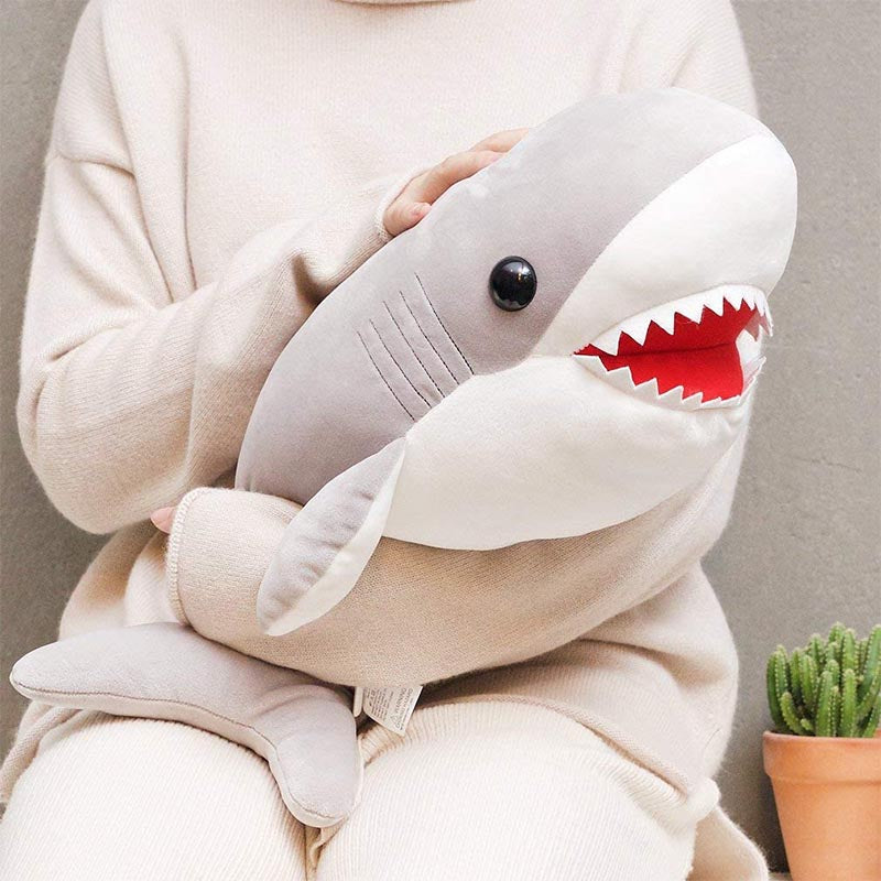 22 inch Large Grey Shark Pillow