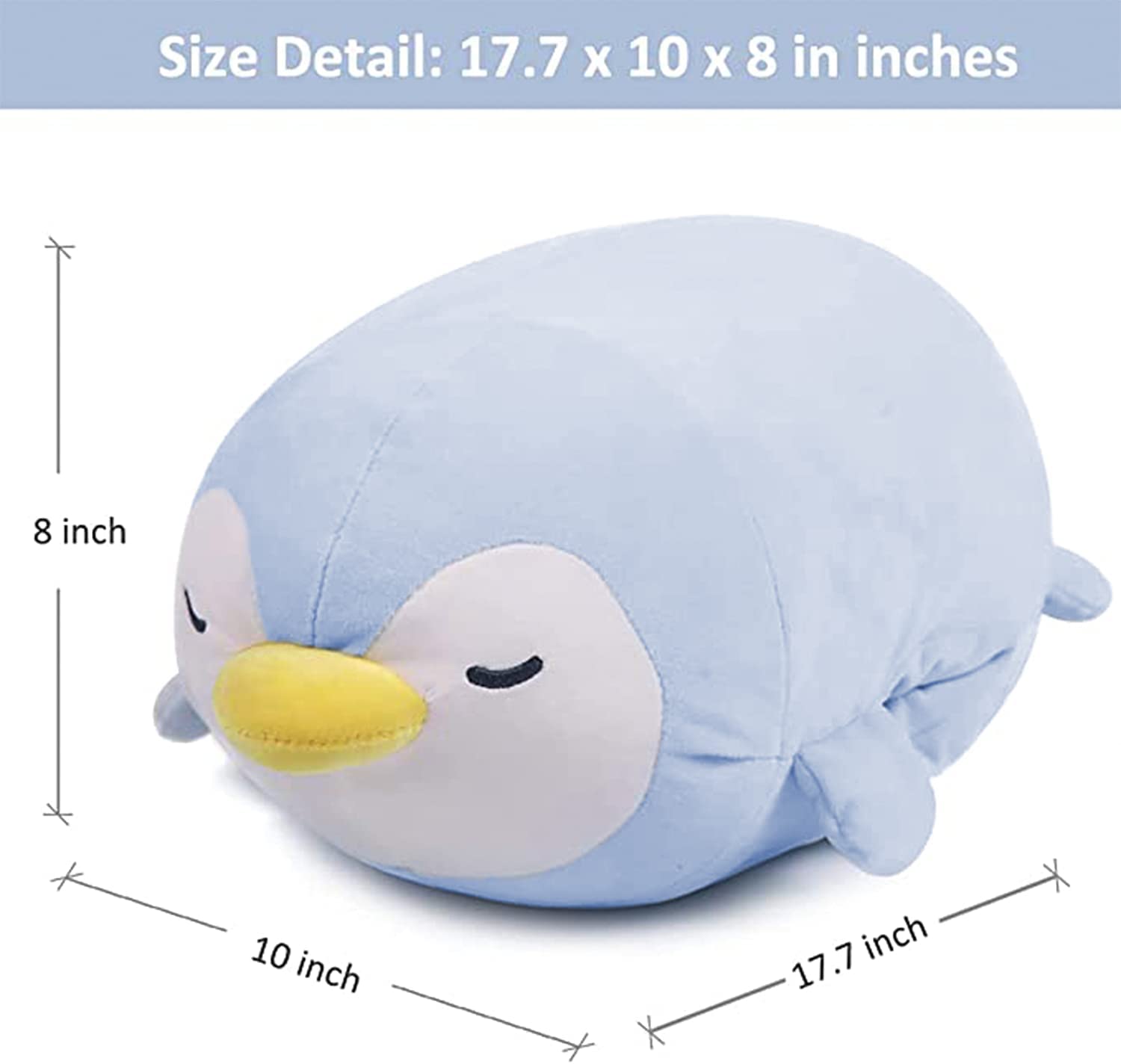 Penguin Plush Pillow 18 inch Blue