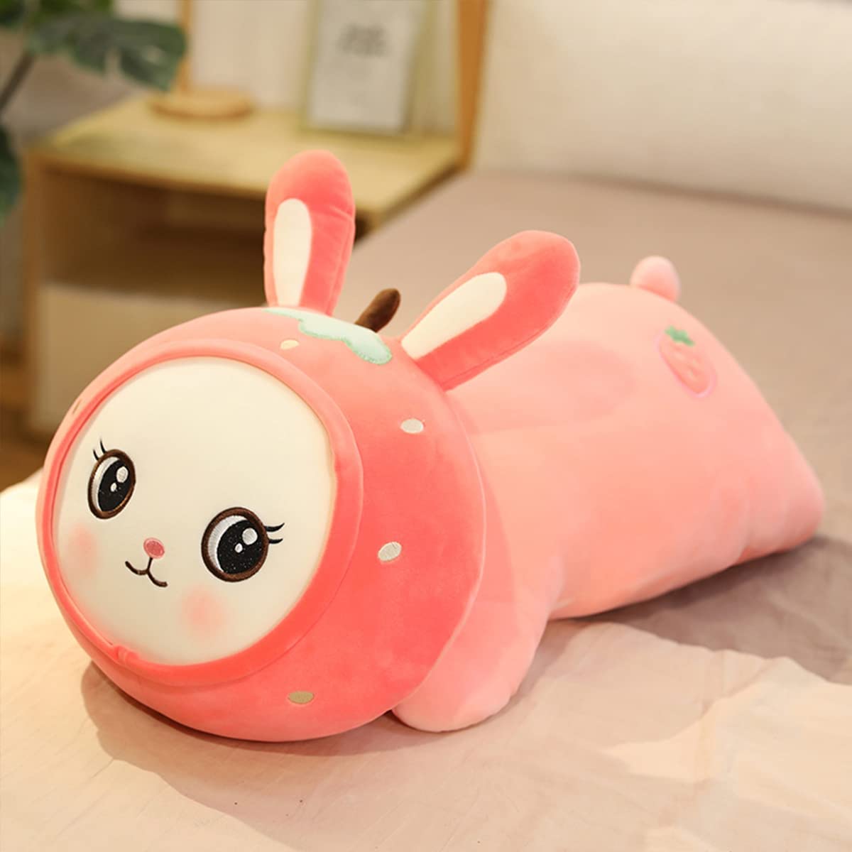 Cute Bunny Plush Stuffed Animal Pillow Pink