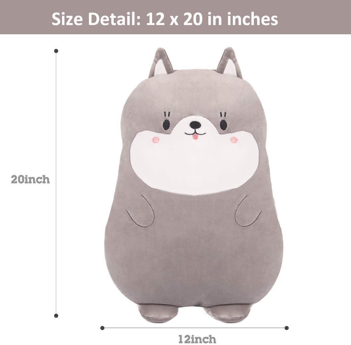 Kawaii Husky Plush Cushion 16 inch