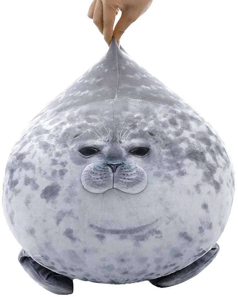 Chubby Blob Seal Pillow 24 In Grey
