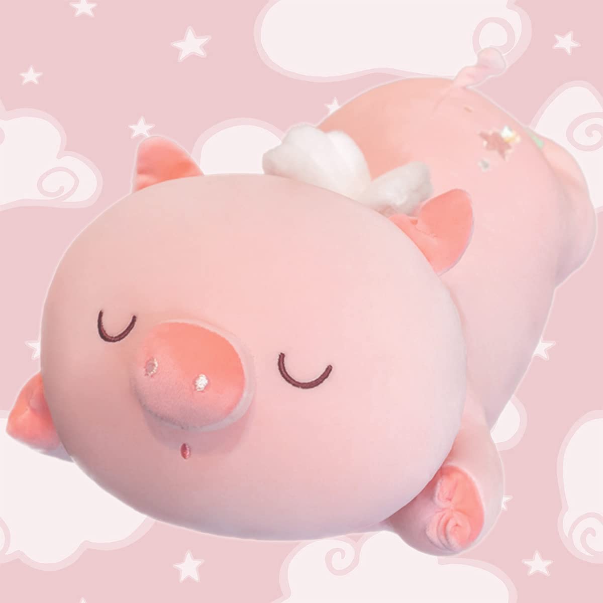 20 inch Pink Piggy Plush Stuffed Animal Pillow