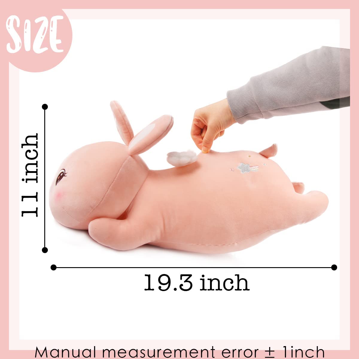 20 inch Pink Bunny Plush Stuffed Animal Pillow