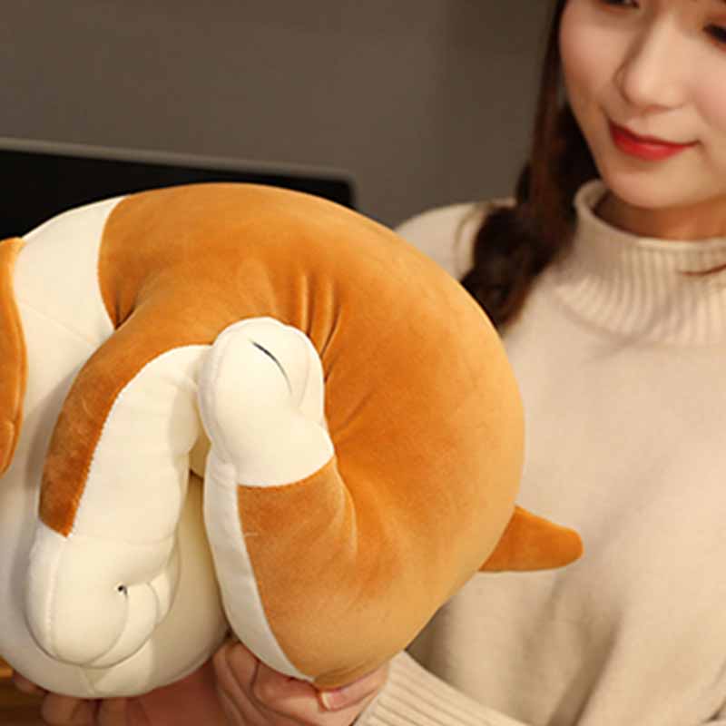 Kawaii Sleeping Dog Pillow Cute Weoghted Stuffed Animal 20 inch
