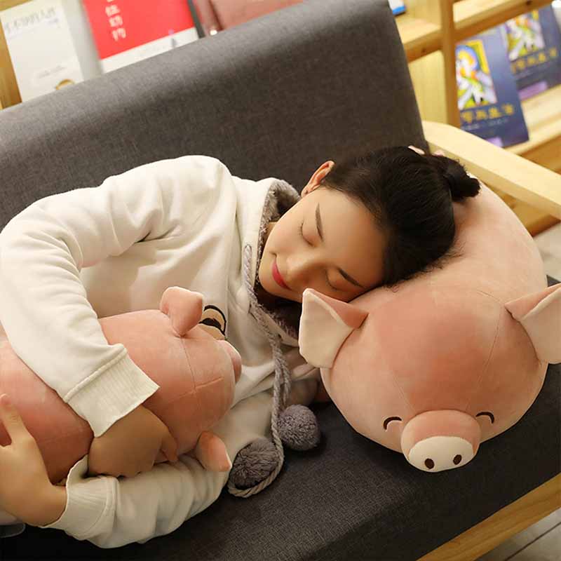 Cute Sleeping Pig with Smile Plush