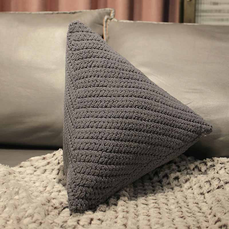 Triangle Pillow for Sofa 16 inch grey