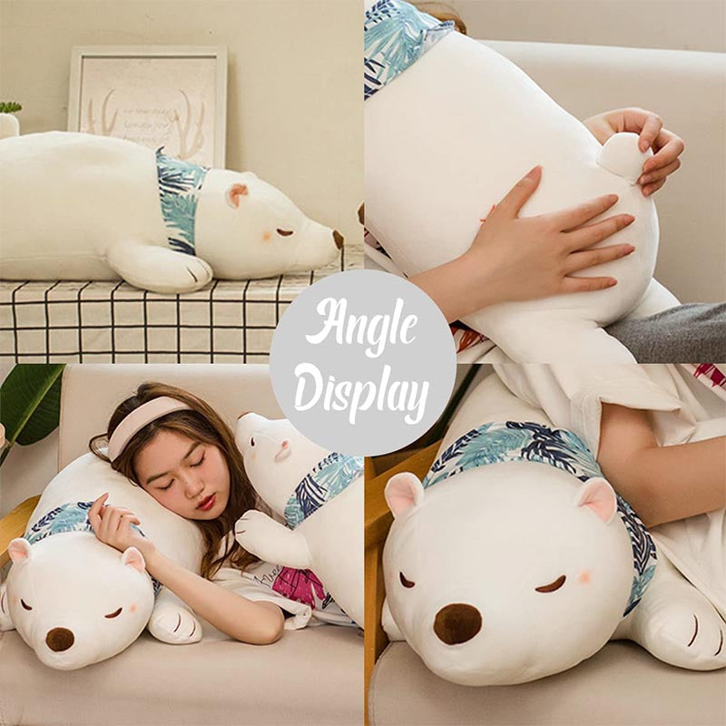 22 inch White Polar Bear Plush Pillow