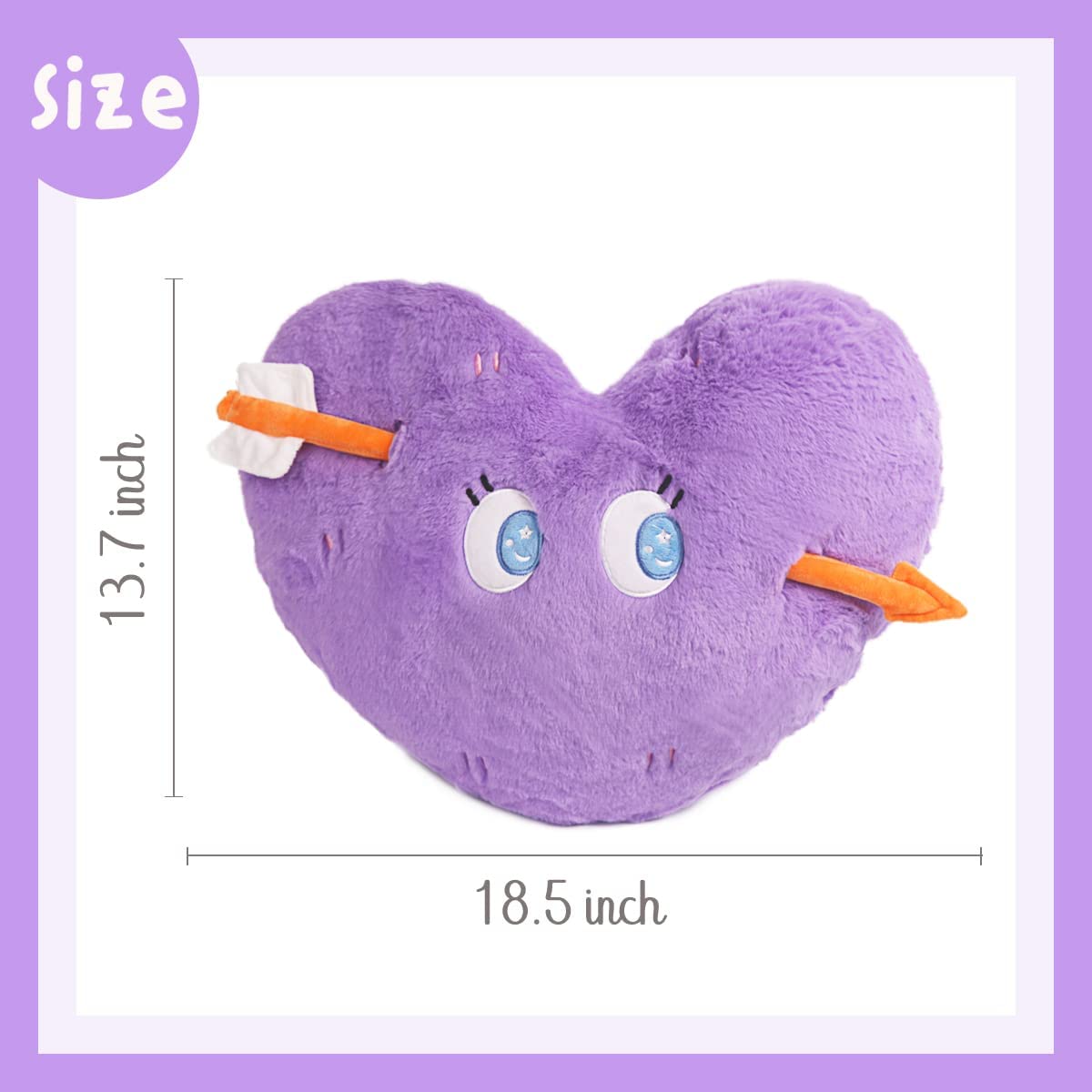 Heart Stuffed Plush Pillow Purple