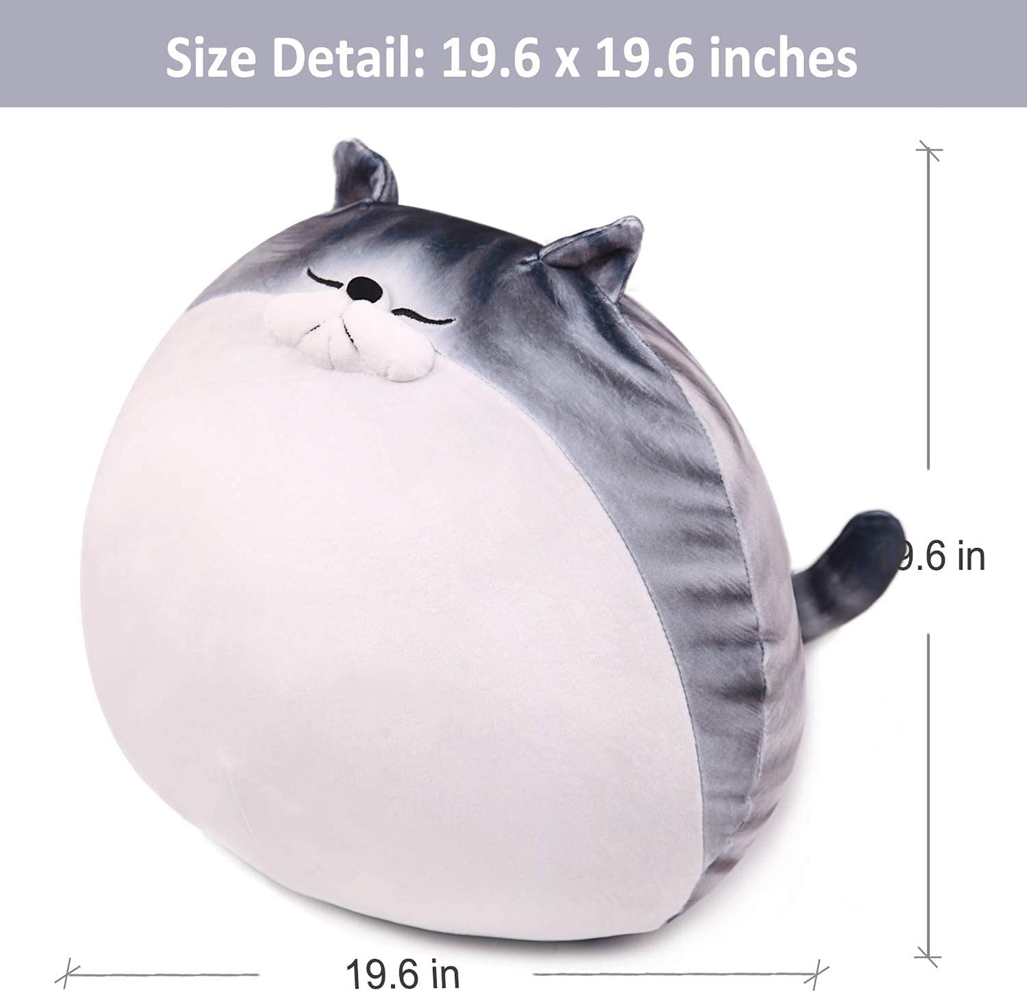 Cute Chubby Cat Plush Grey