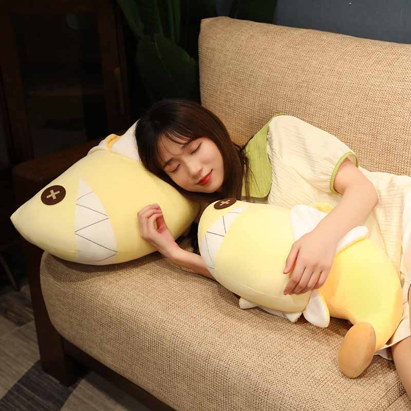 Kawaii Banana Shark Plush Pillow