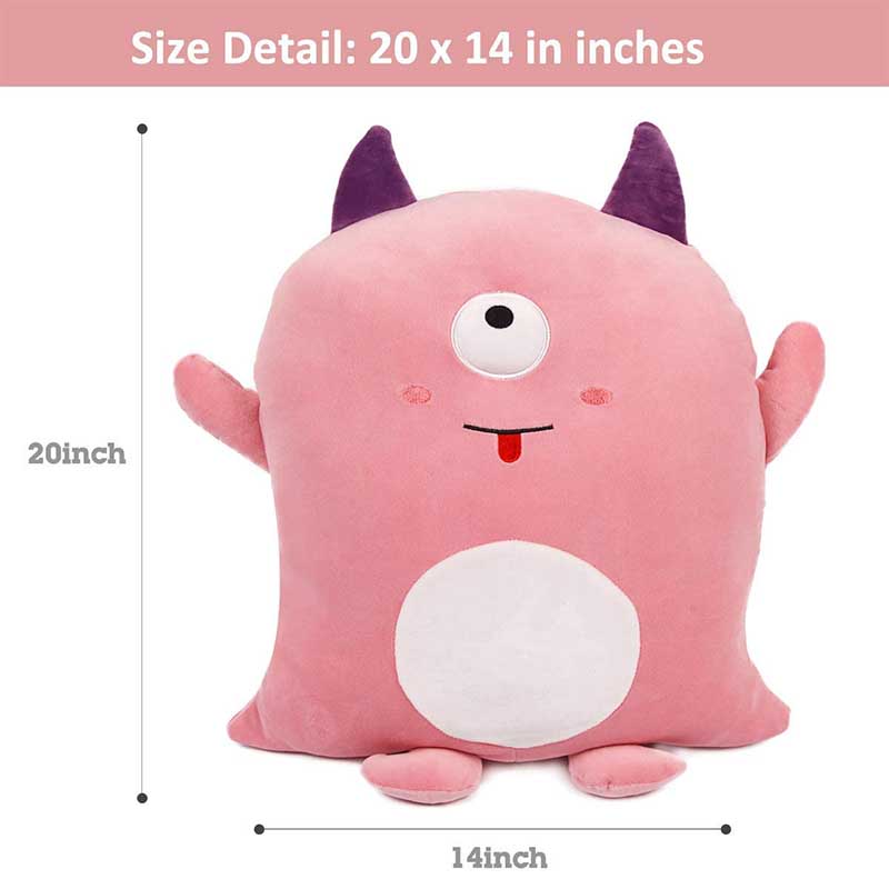Monsters Plush Stuffed Animal Pillow Pink 20 inch