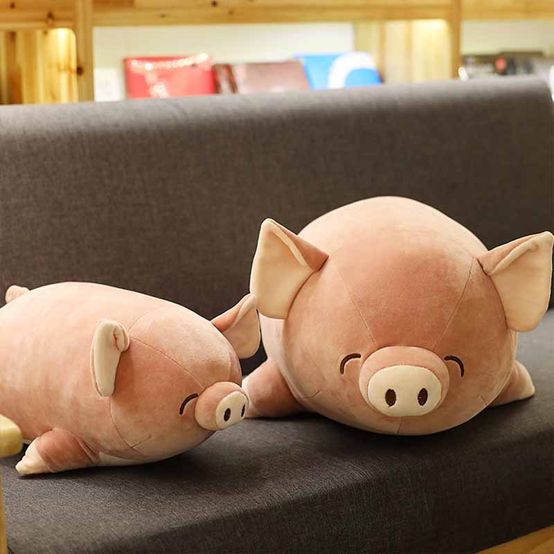 Cute Sleeping Pig with Smile Plush