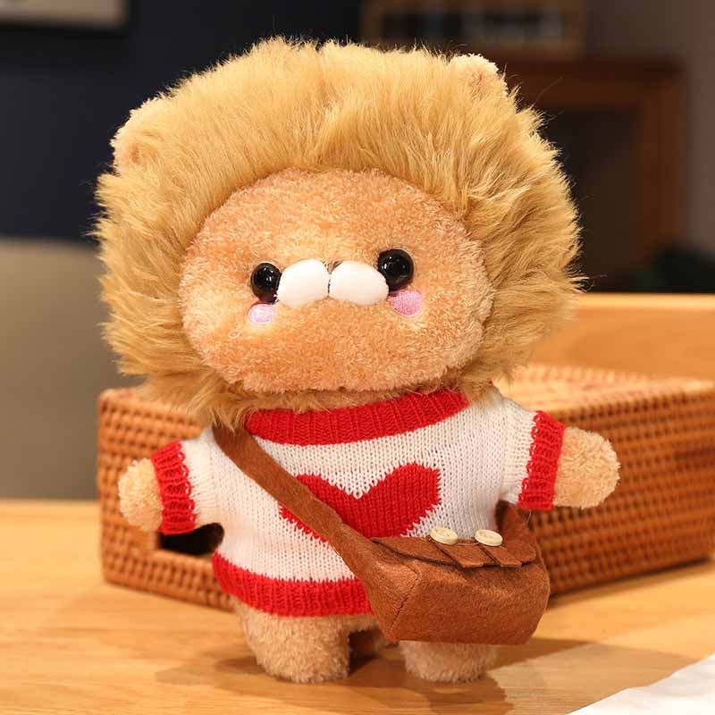 Kawaii Lion Doll with Cute Sweater 12 inch