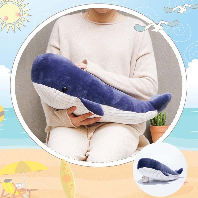 24 inch Large Blue Whale Pillow