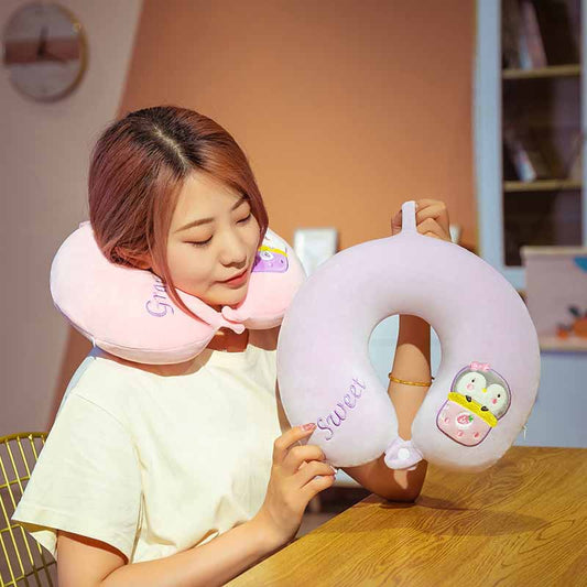 Kawaii Animal Travel Pillow Cute Neck Pillow 12 inch